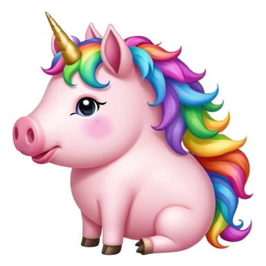 Unicorn on top of a pig sticker