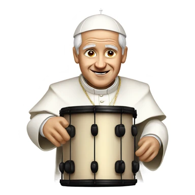Pope playing a drum kit sticker