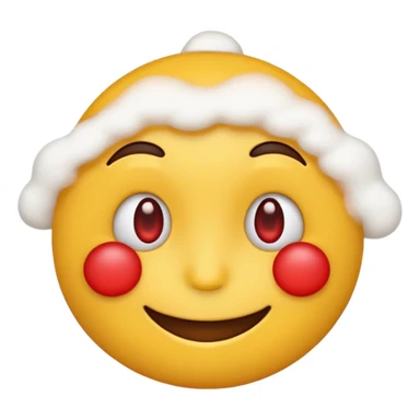 Make a yellow emoji smiling with red and tired eyes, under his nose there are white powder sticker
