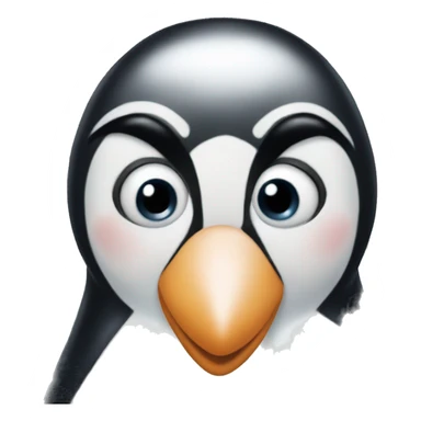 Penguin kiss face sticker