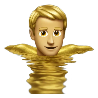 emmanuel macron swimming in gold sticker