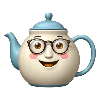 talking teapot with glassess sticker
