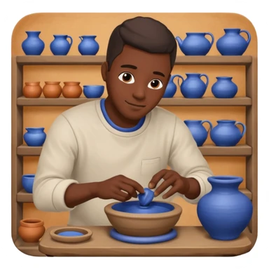 Pottery Wheel Artist black man  sticker