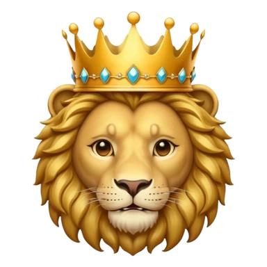lion face with a crown sticker