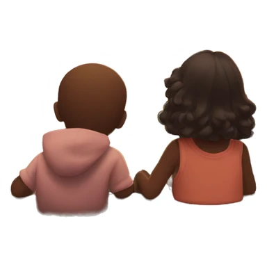 Boy and girl watching sunset together  sticker