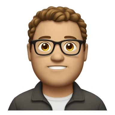fat guy with glasses and brown hair  sticker