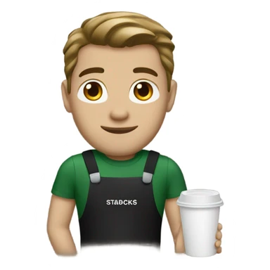Male Starbucks employee sticker