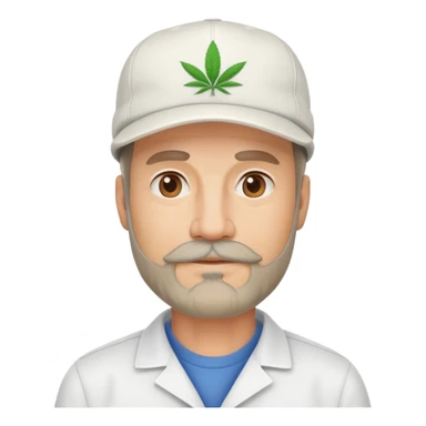 Middle-aged man with facial hair, dispensary owner, wearing a cap sticker