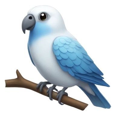 White blue grey love bird  sticker