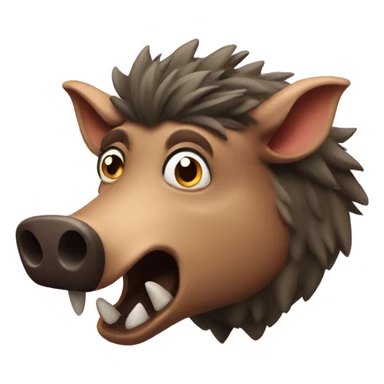 Boar head looking very shocked and surprised  sticker