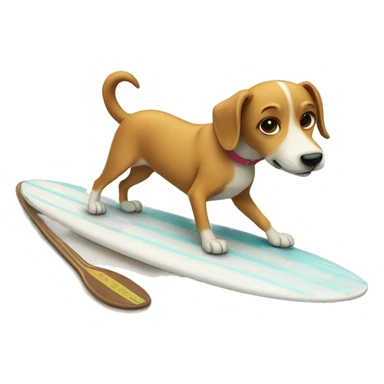 Dog on a surfboard  sticker