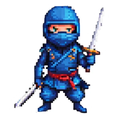 masked ninja with sword sticker