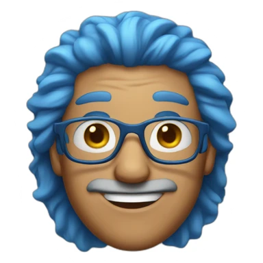 Dad with blue hair and glasses sticker