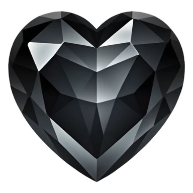 black crystal heart sticker