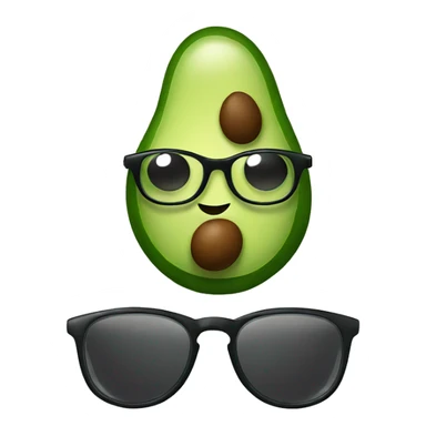 avocado with glasses sticker