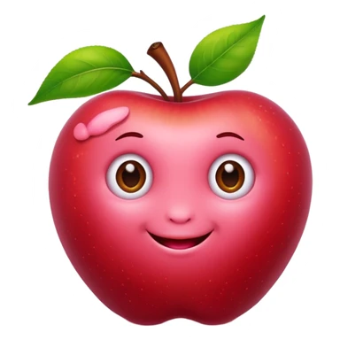 cute worm in apple sticker