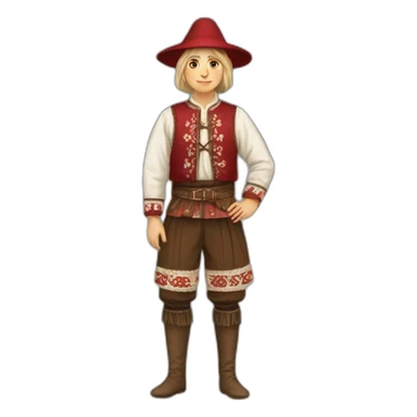 latvian folk costume full body sticker