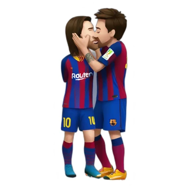 Messi kissing  sticker