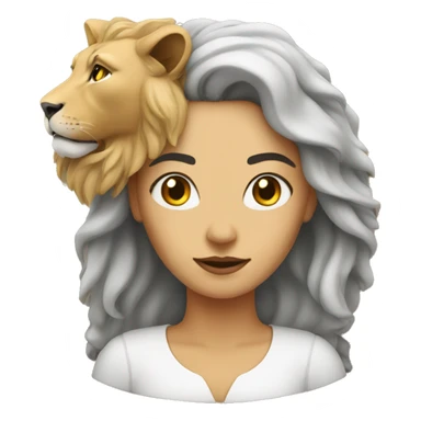 lady with a lion sticker