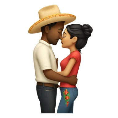 Couple kissing Mexican  sticker