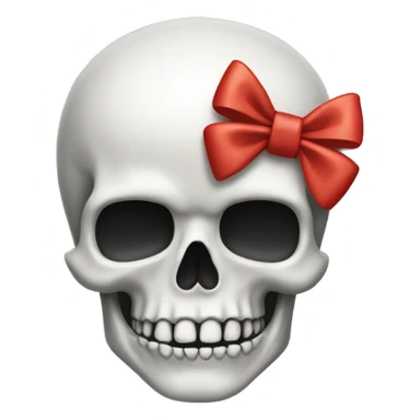 Skull with bow on its head  sticker