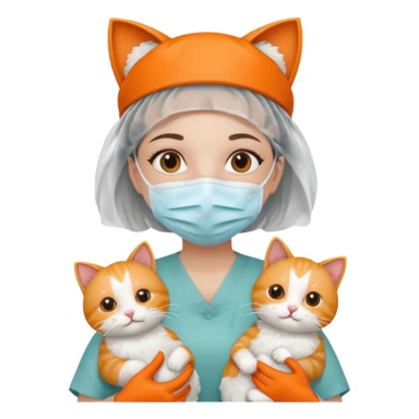 scrub nurse with cats sticker
