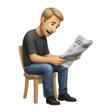 man on the wc reading newspaper sticker