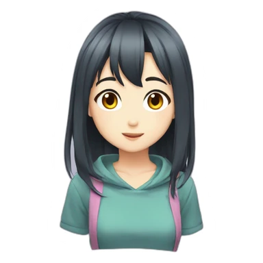 Anime girl cute sticker