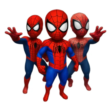 Spiderman points Spiderman trio sticker