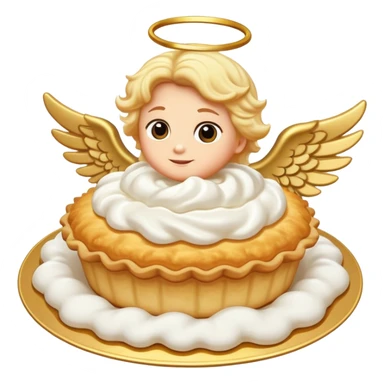 cream pie with angel wing sticker