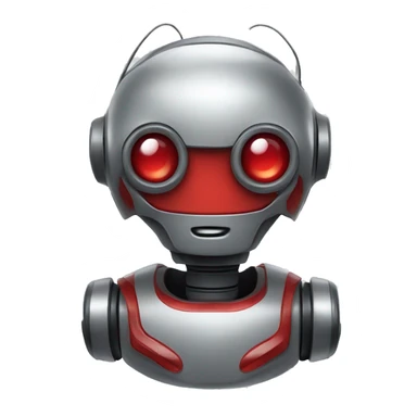 cute head of a robot with red siren sticker