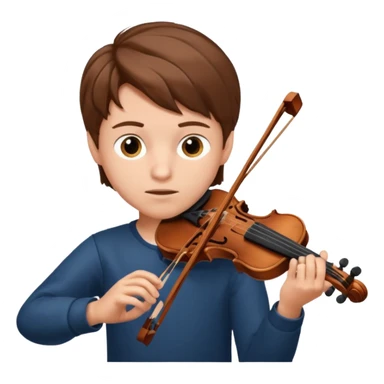 boy playing violin sticker