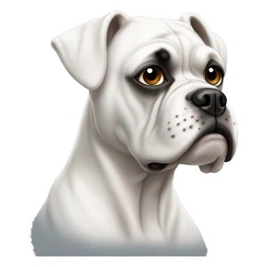 White boxer dog sticker