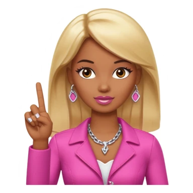 Brown skin blonde hair brown eyed barbie shooting the middle finger  sticker