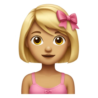 Cute girl with bow on a hair bob sticker