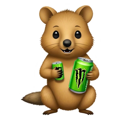 Quokka with monster energy drink sticker