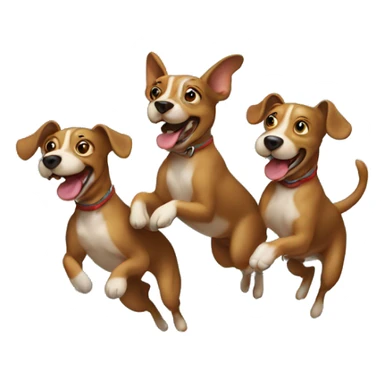 a three-headed dog jumping through a hoop sticker