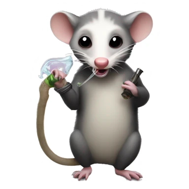 Opossum with bong sticker