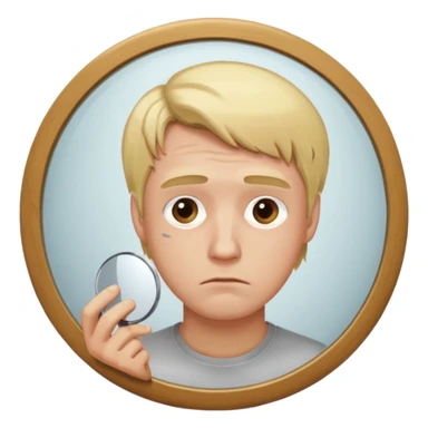 mirror selfie sad men blond hairs sticker