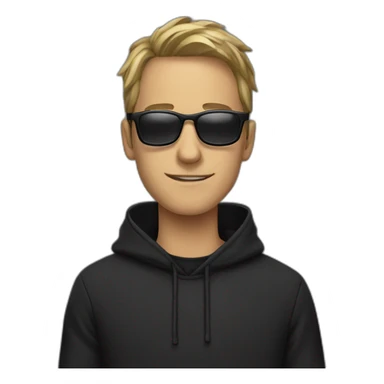 hacker man with black glasses with black hoodie sticker