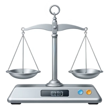 A minimal schematic drawing of a balance scale.  sticker