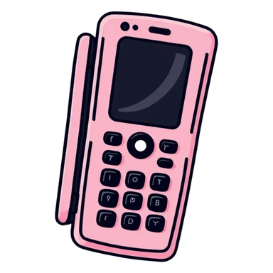 pink gothic flip phone sticker