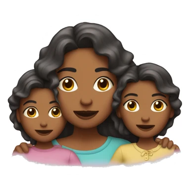  madre con tres hijas  sticker