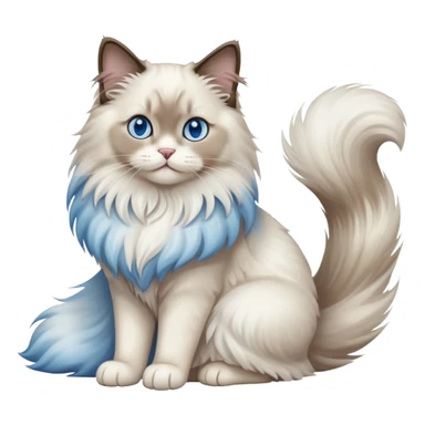 Ragdoll cat sitting full body sticker