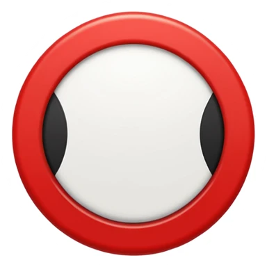 A black circle surrounded by a white circle surrounded by a red circle there should only be 3 rings sticker