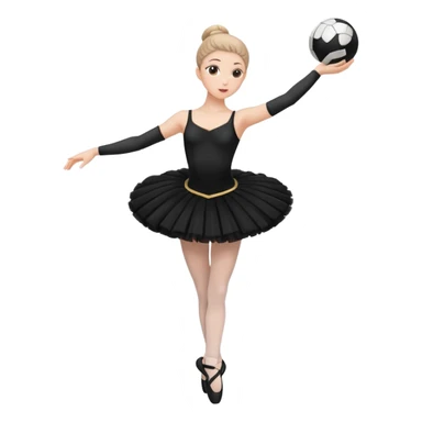 full body balet with black tutu holding ball sticker