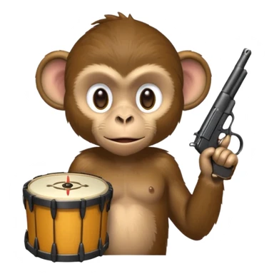Monkey with a drum mag pistol sticker
