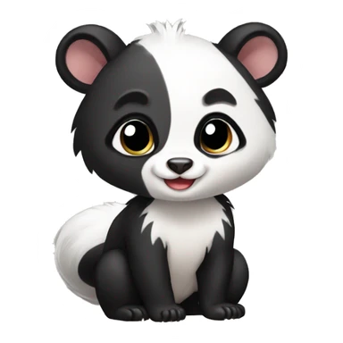 Cute skunk-panda-ferret-hybrid full body sticker