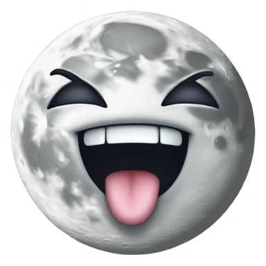 a face of the moon. sticking out tongue sticker