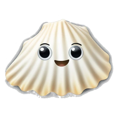 A cute white seashell with some black dots sticker